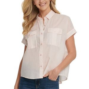 Button up short sleeve cotton shirt